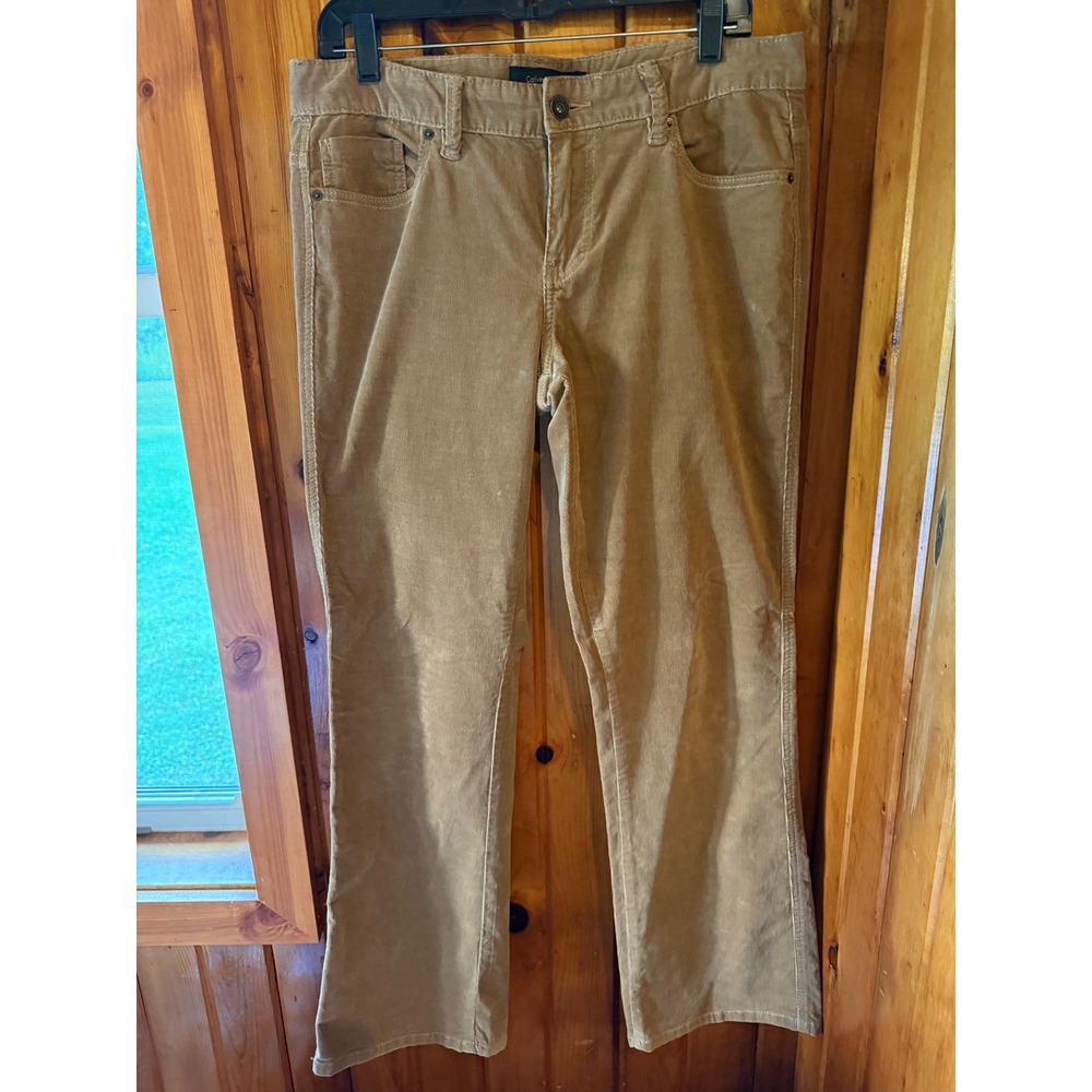 Calvin Klein Jeans Womens 10 Tan Corduroy Straight Leg Pants Camel Mid Rise